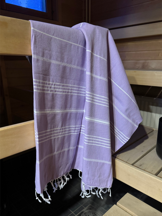 Kreikkalainen pyyhe Dyyni laventeli puuvilla 100x180cm