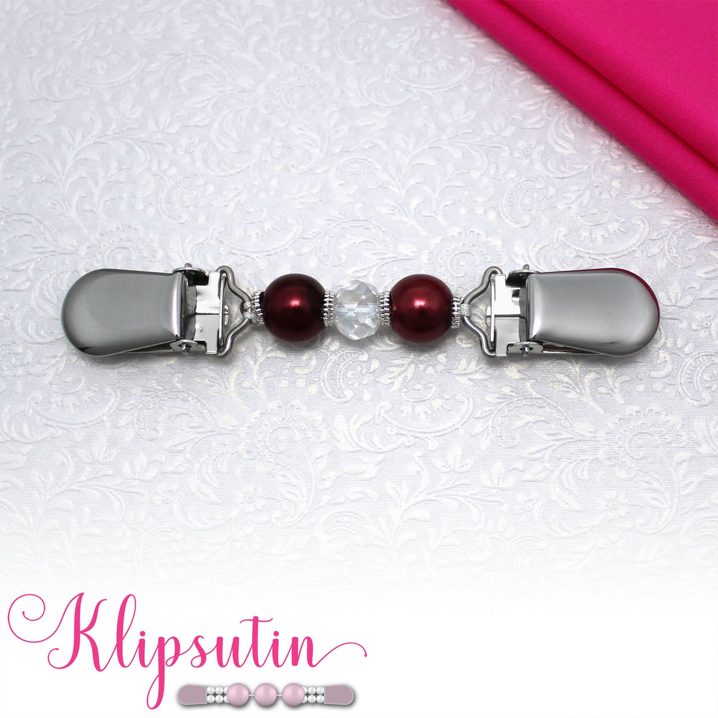 Klipsutin Tania viininpunainen