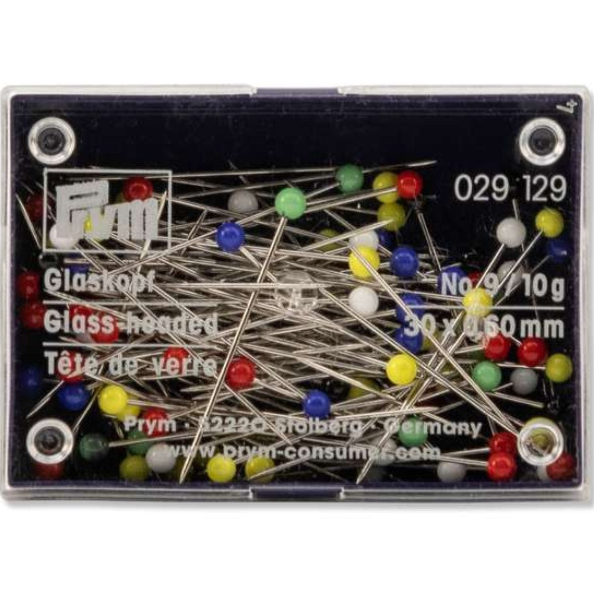 Lasipäinen Nuppineula 0,60 x 30 mm