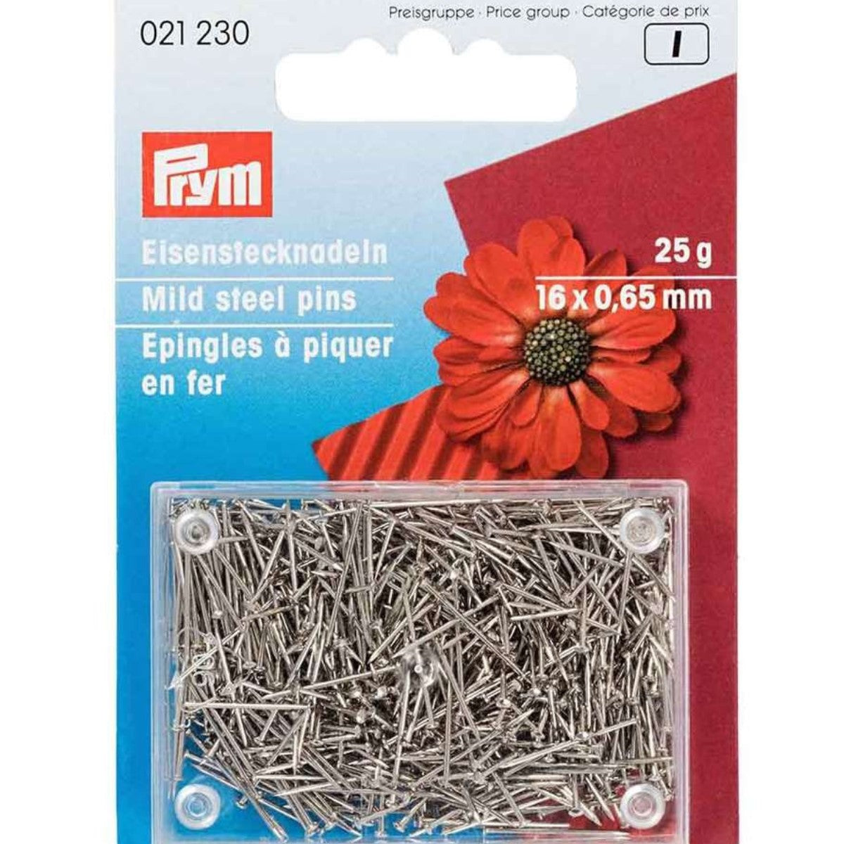 Nuppineula Päätön hopea 0,65 x 16 mm Prym