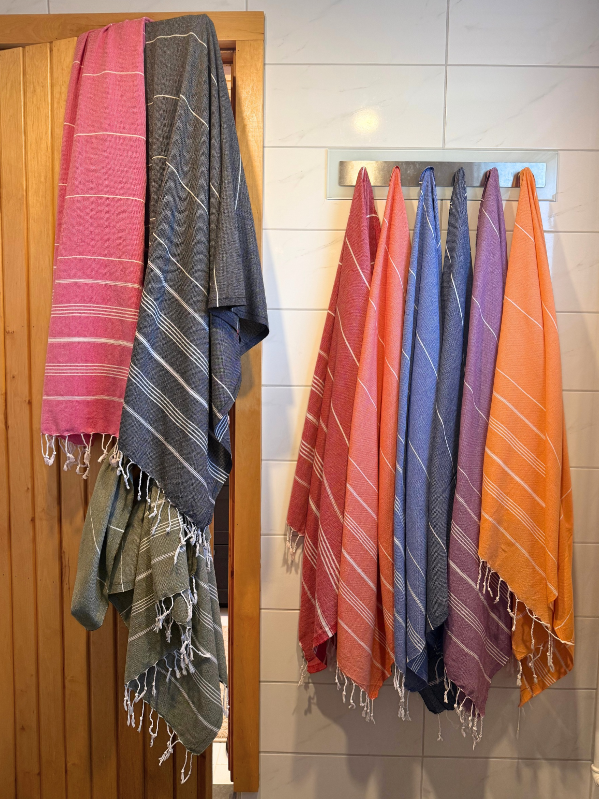 Hamam pyyhe Riviera sininen puuvilla 100x185cm