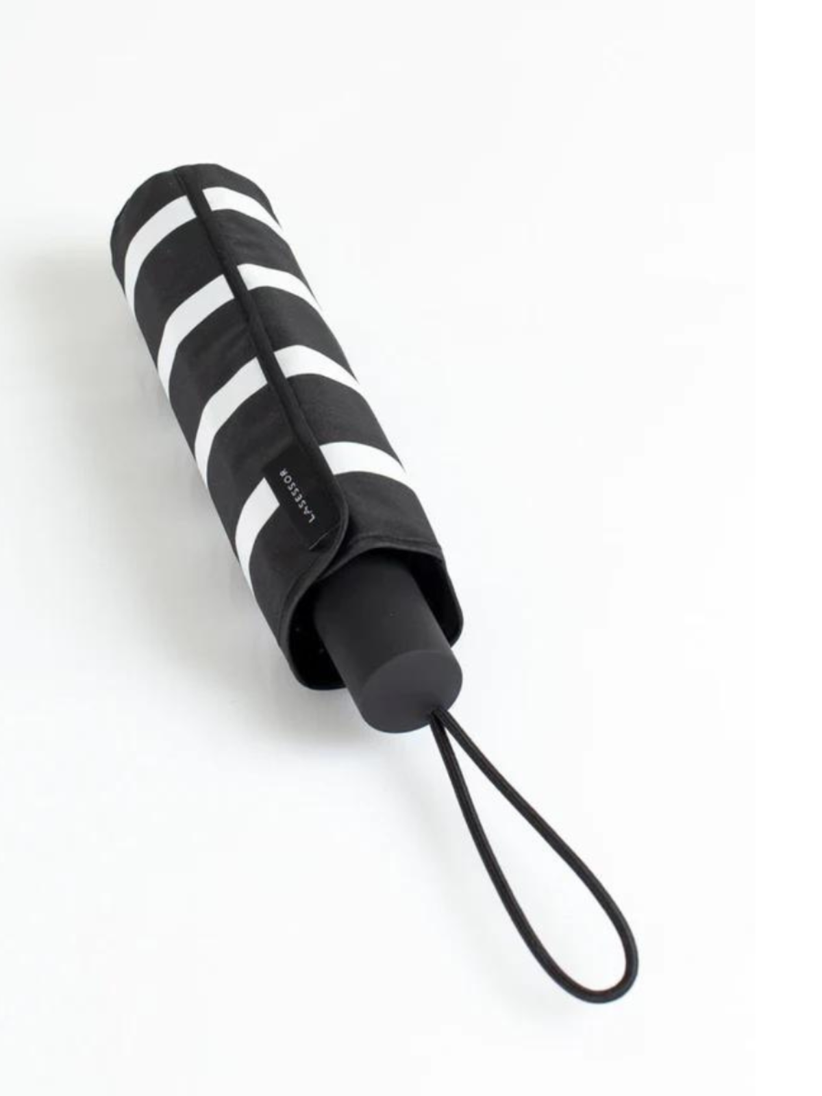 Sateenvarjo kokoontaitettava musta raidallinen, Lasessor