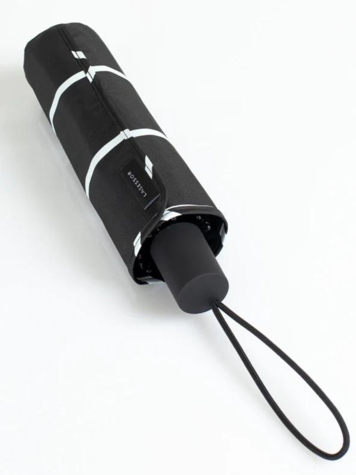 Sateenvarjo kokoontaitettava musta ruudullinen, Lasessor