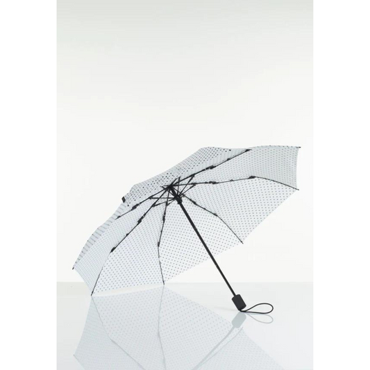 Sateenvarjo kokoontaitettava valkoinen pilkullinen, Lasessor
