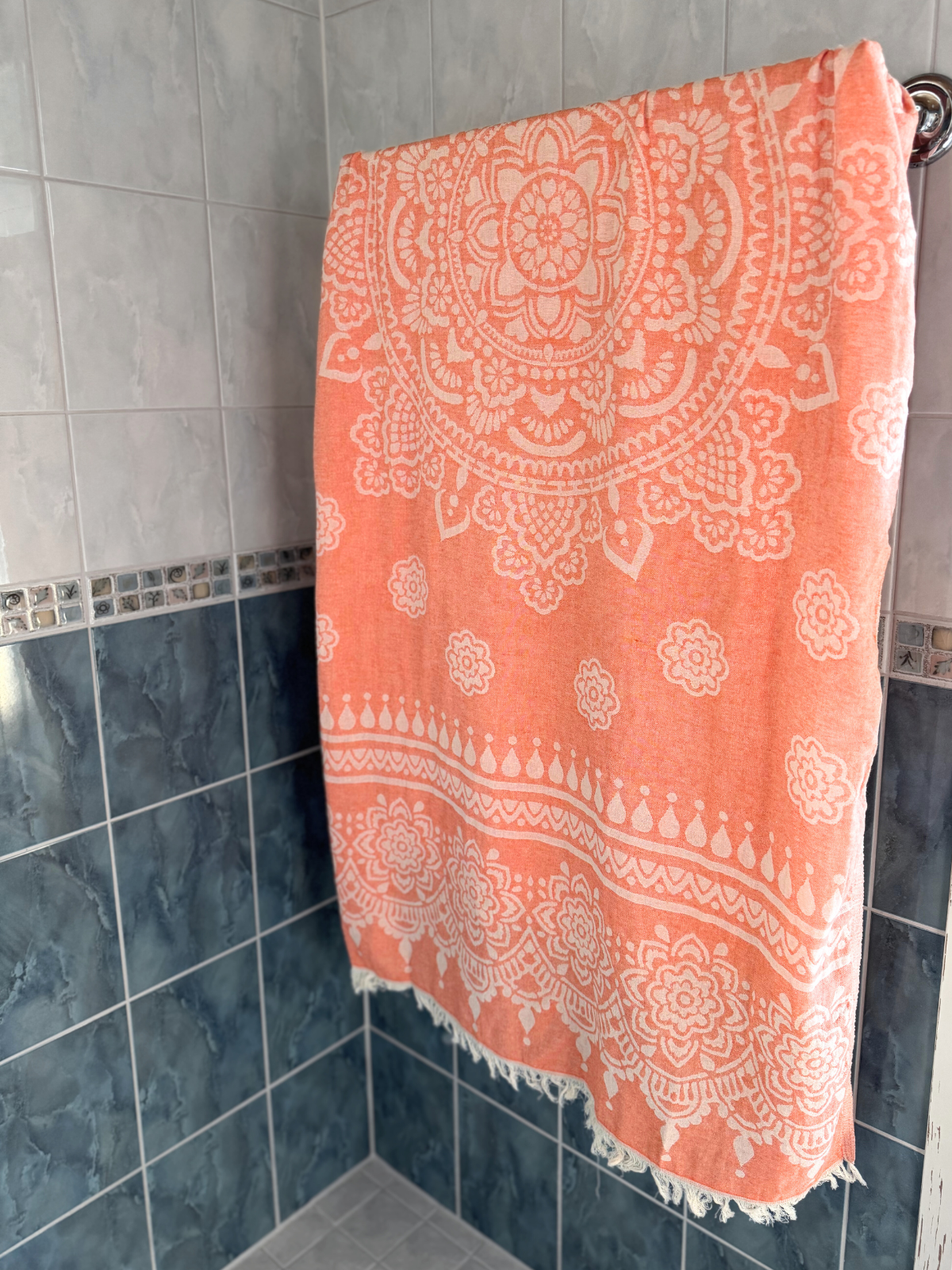 Hamam pyyhe Serene persikka puuvilla 90x180cm
