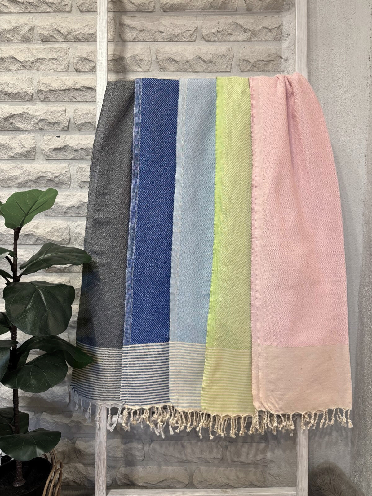 Kreikkalainen pyyhe Timantti lime puuvilla 95x180cm