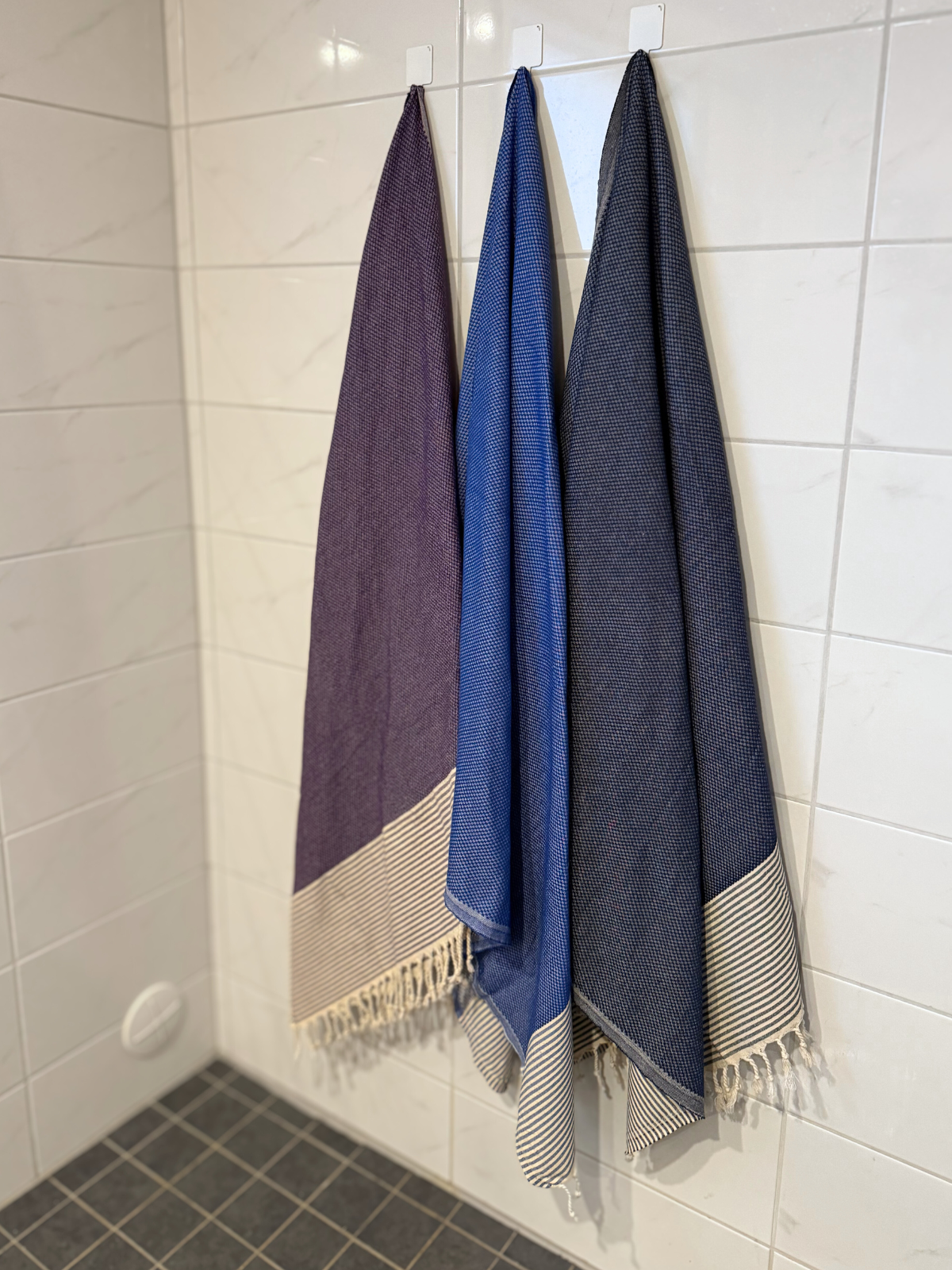 Kreikkalainen pyyhe Timantti tummansininen puuvilla 95x180cm