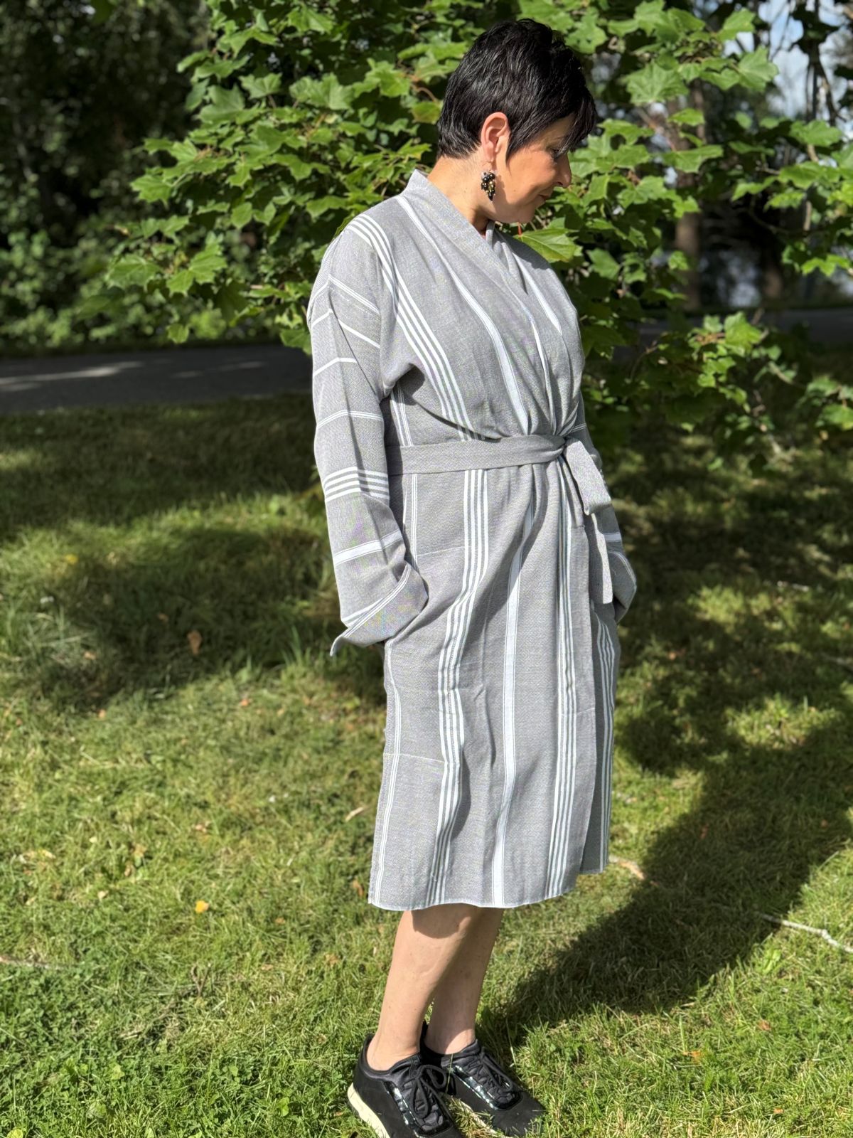 Hamam kylpytakki Vire tummanharmaa