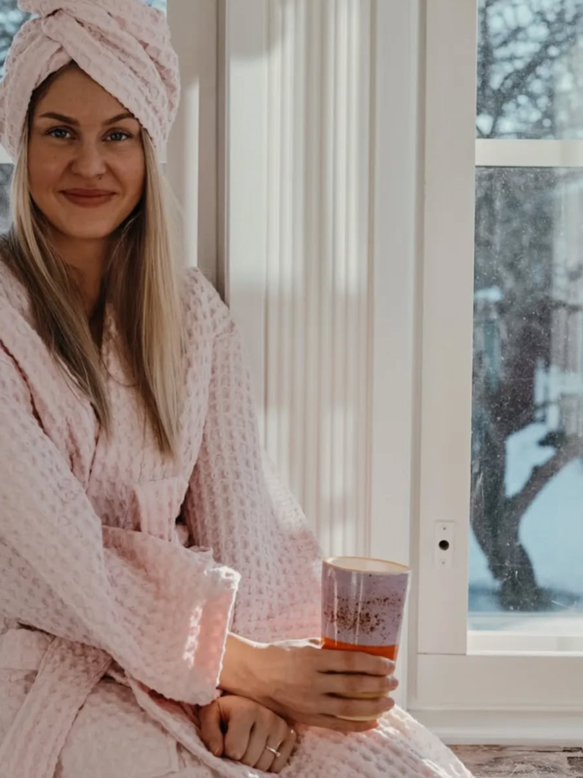 Hamam turbaani Vohveli vaaleanpunainen