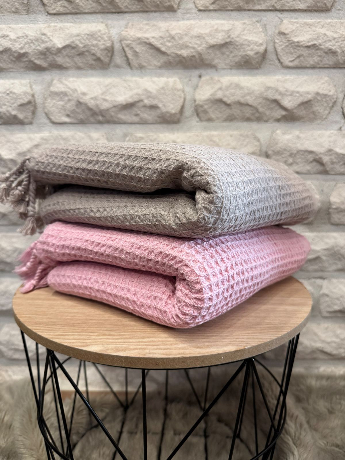 Hamam pyyhe Waffle beige puuvilla 90x190cm