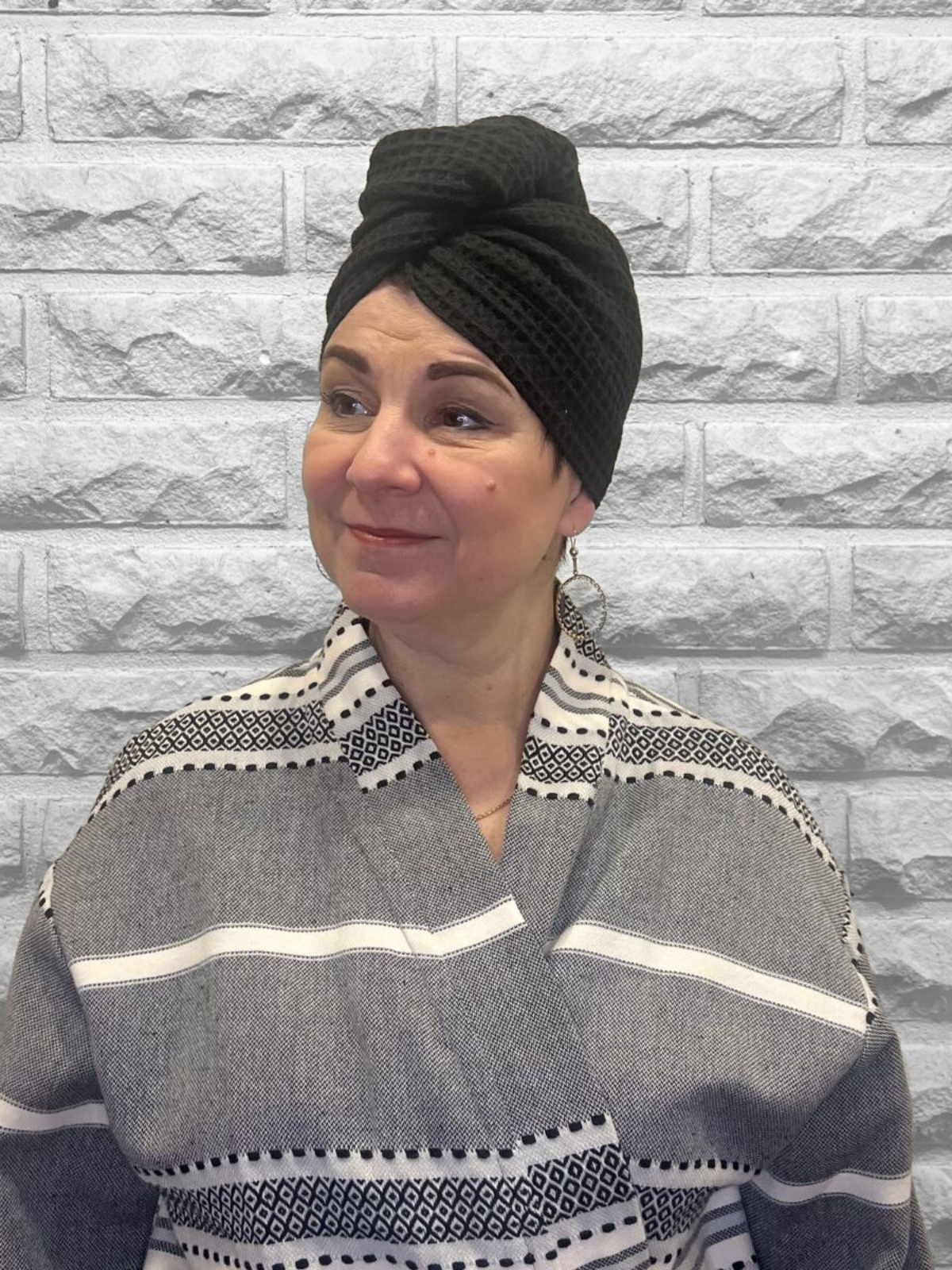 Hamam turbaani Waffle musta