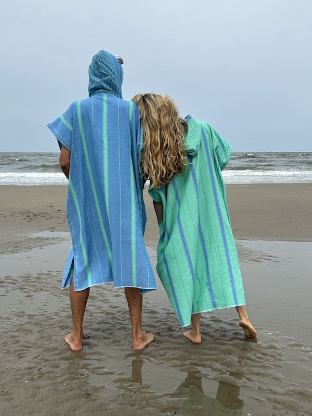 Hamam tunika hupullinen Raita sininen-vihreä