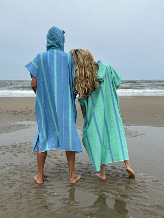 Hamam tunika hupullinen Raita sininen-vihreä