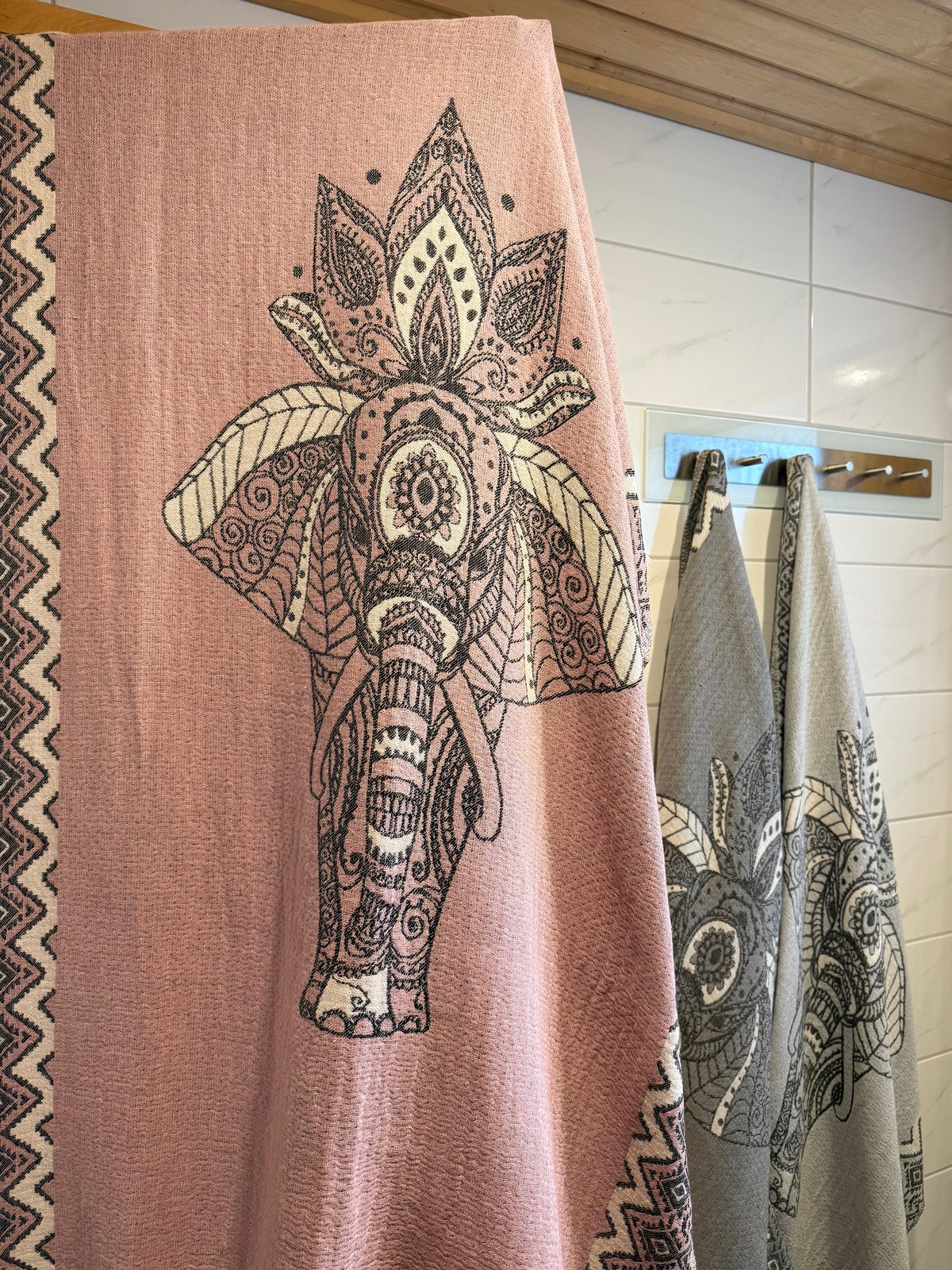 Hamam pyyhe Elefantti roosa puuvilla 95x195cm
