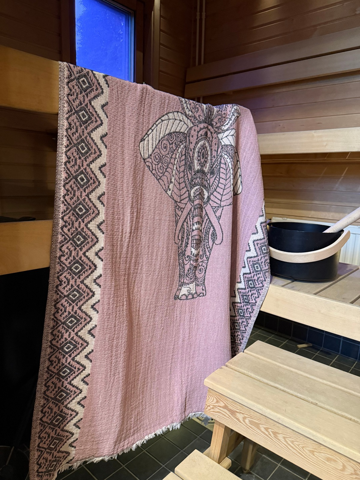 Hamam pyyhe Elefantti roosa puuvilla 95x195cm