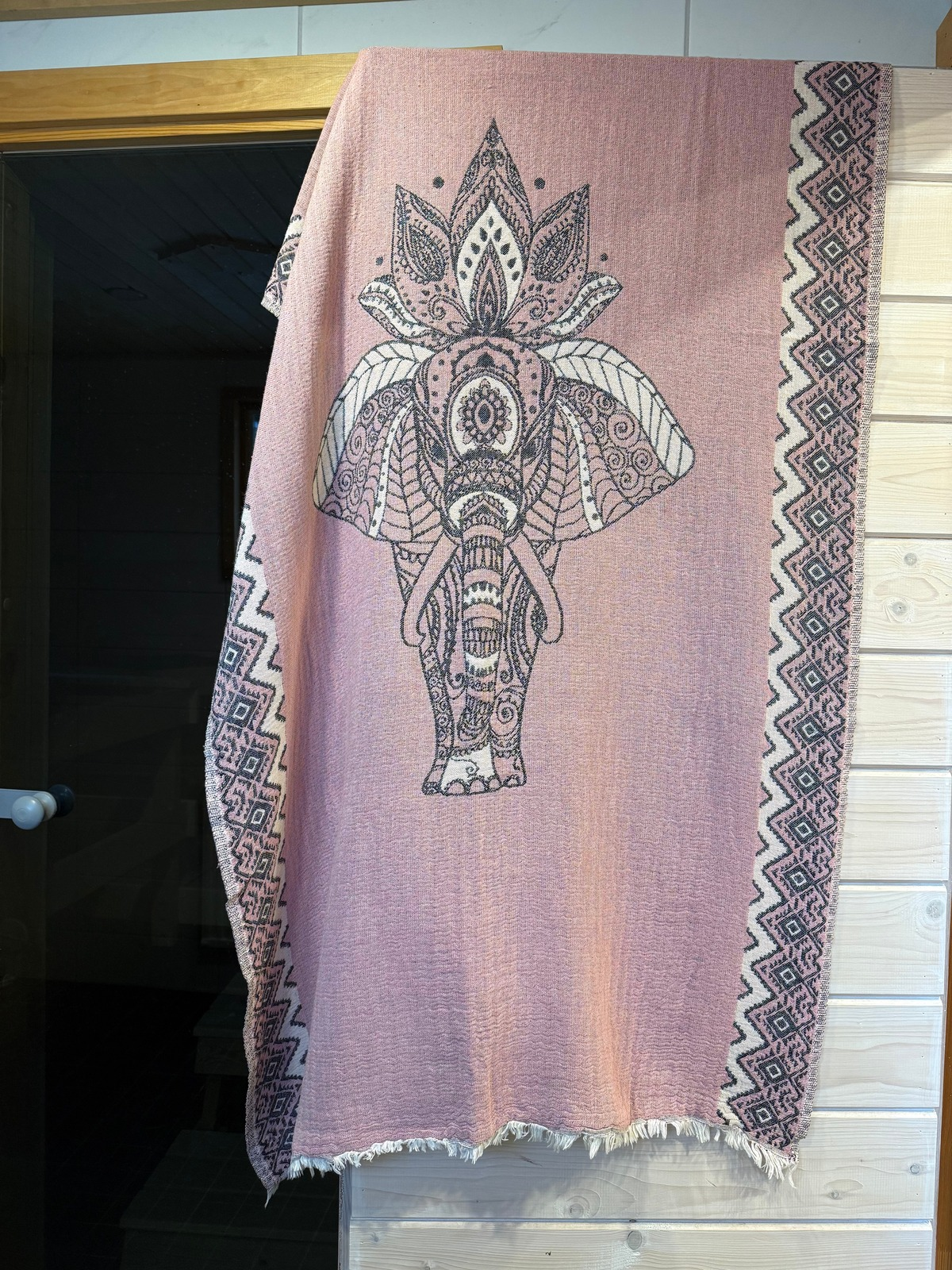 Hamam pyyhe Elefantti roosa puuvilla 95x195cm