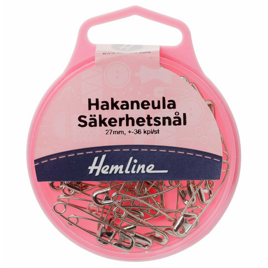 Hakaneula hopea 27mm Hemline 36kpl