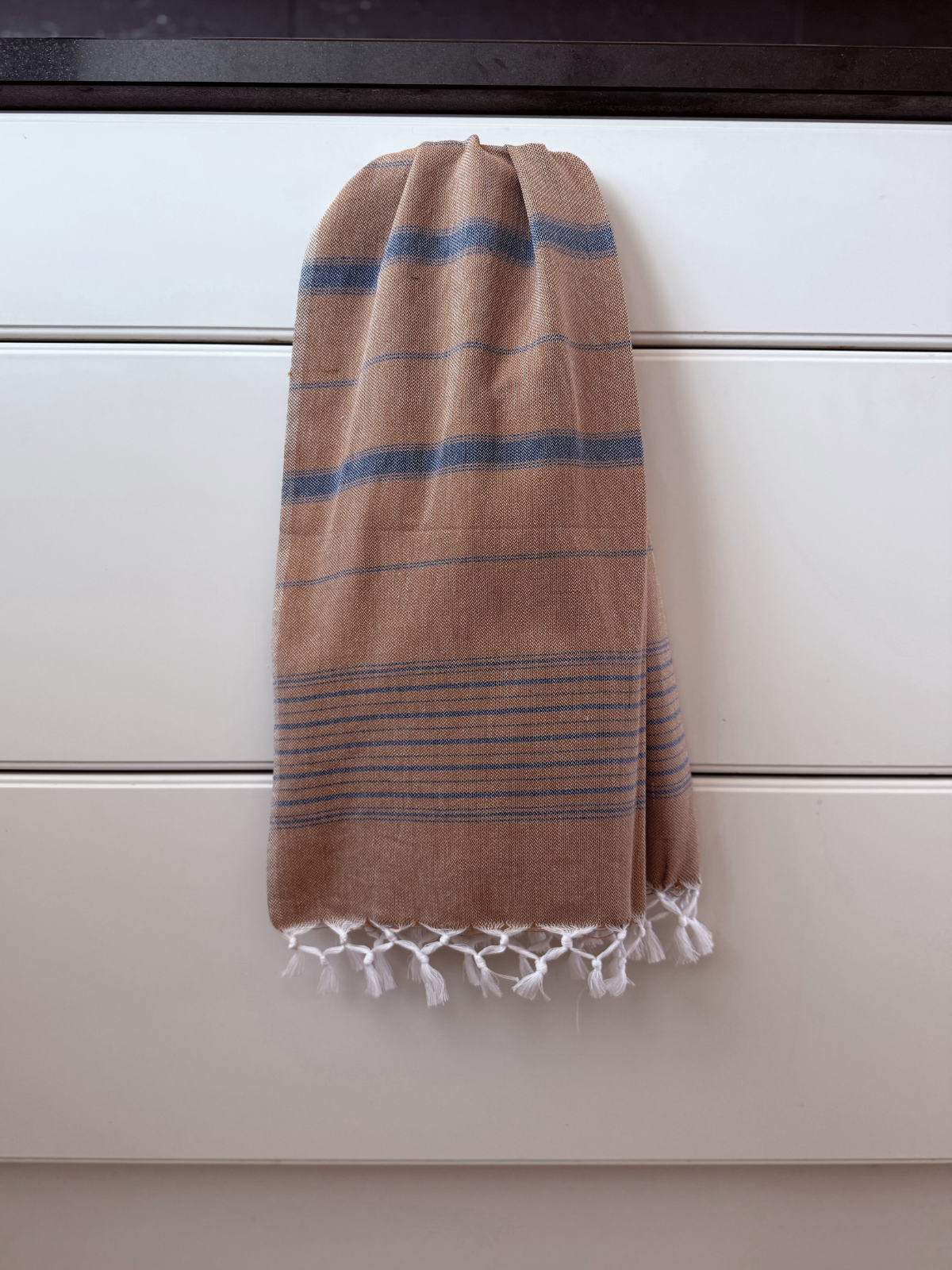 Hamam käsipyyhe Raita ruskea-sininen puuvilla 50x100cm