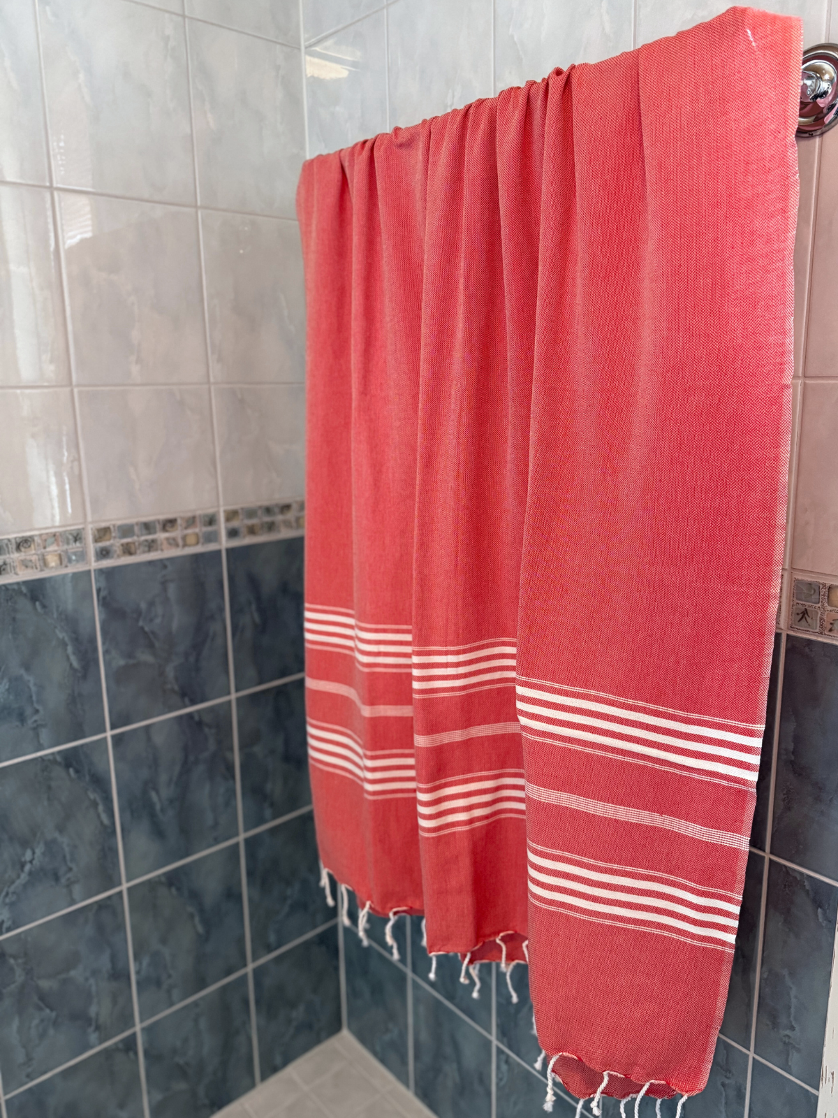 Hamam pyyhe Jätti punainen puuvilla 100x210cm