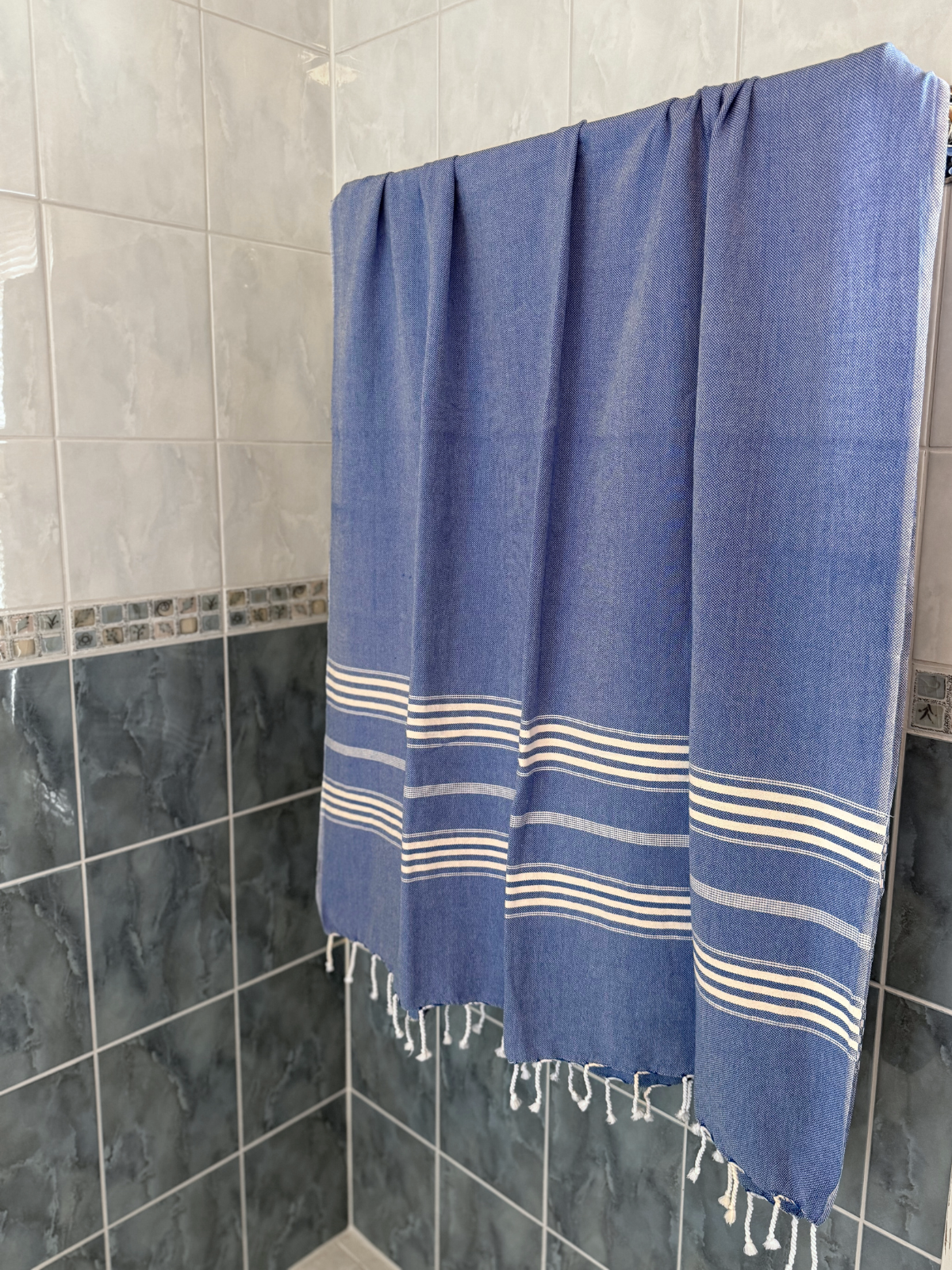 Hamam pyyhe Jätti sininen puuvilla 100x210cm
