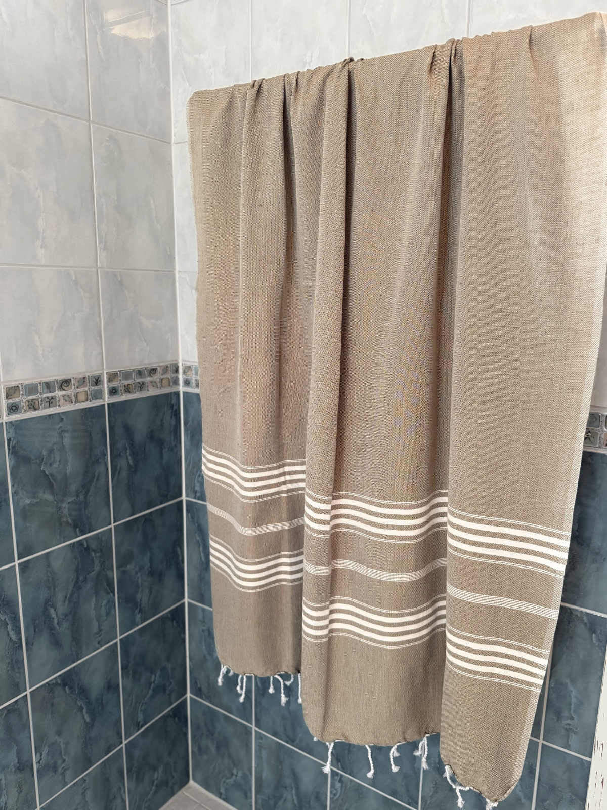 Hamam pyyhe Jätti vaaleanruskea puuvilla 100x210cm