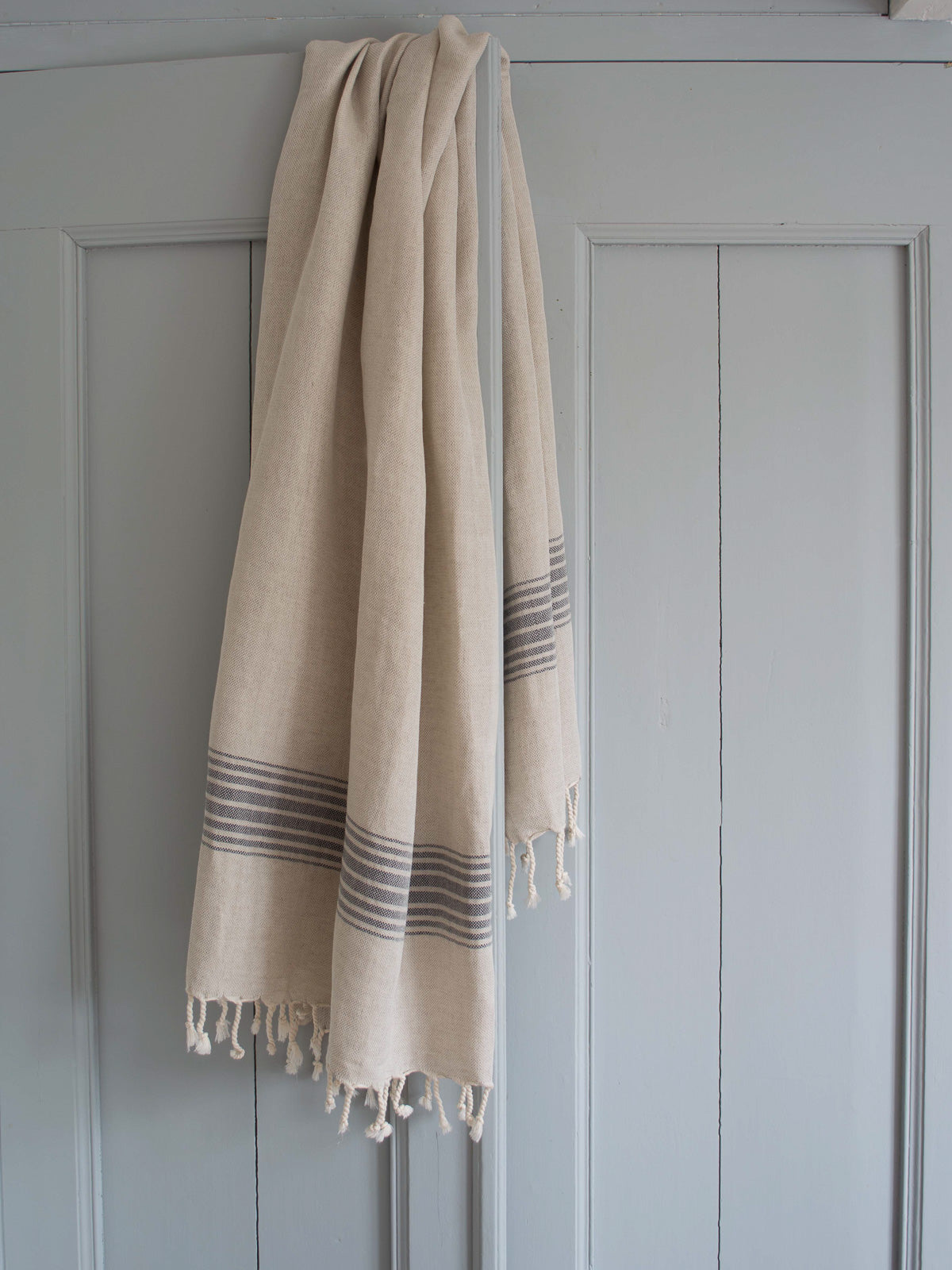 Hamam pyyhe Natur musta pellava 100x170cm