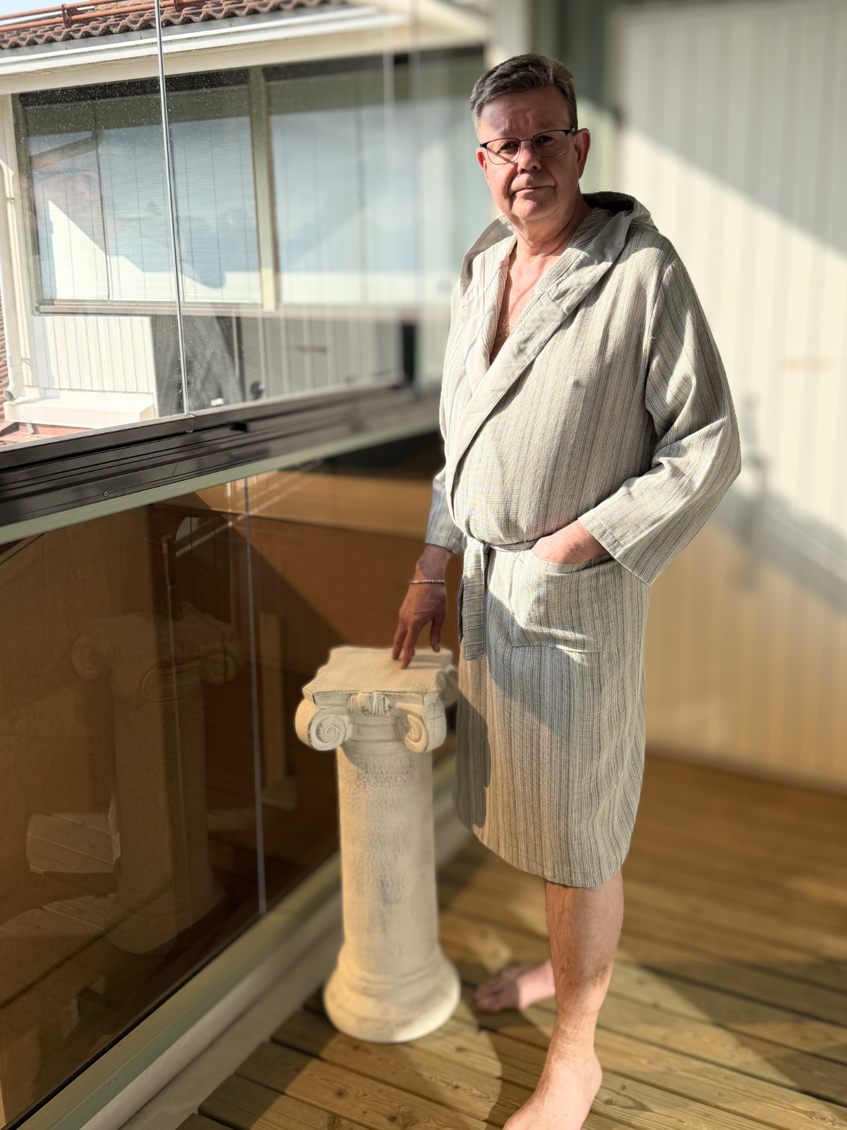 Hamam hupullinen kylpytakki Harmony harmaa