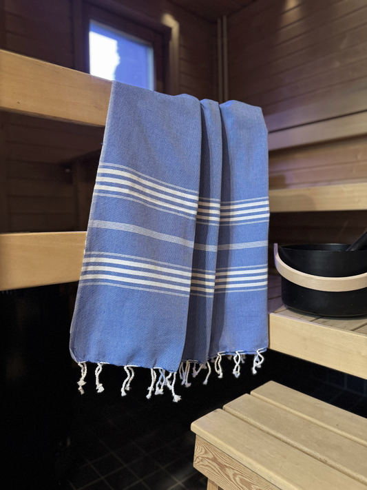 Hamam pyyhe Jätti sininen puuvilla 100x210cm