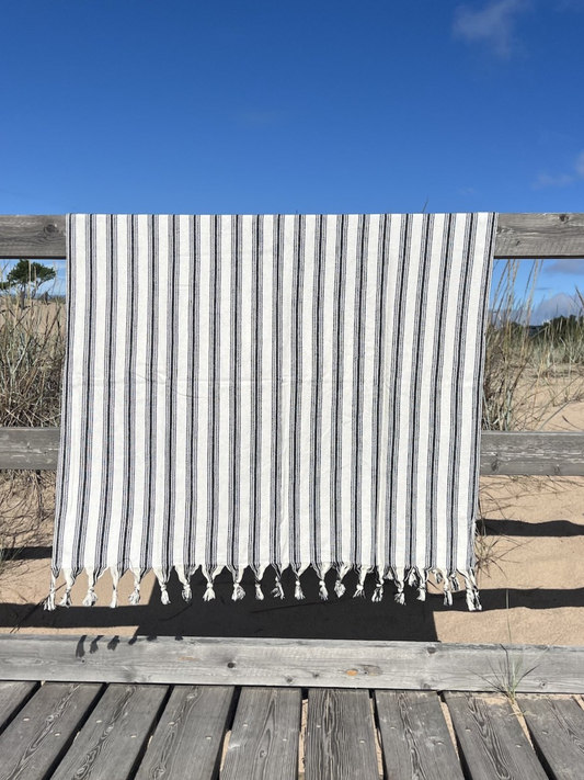 Kreikkalainen kylpypyyhe Kaisla musta puuvilla 100x180cm