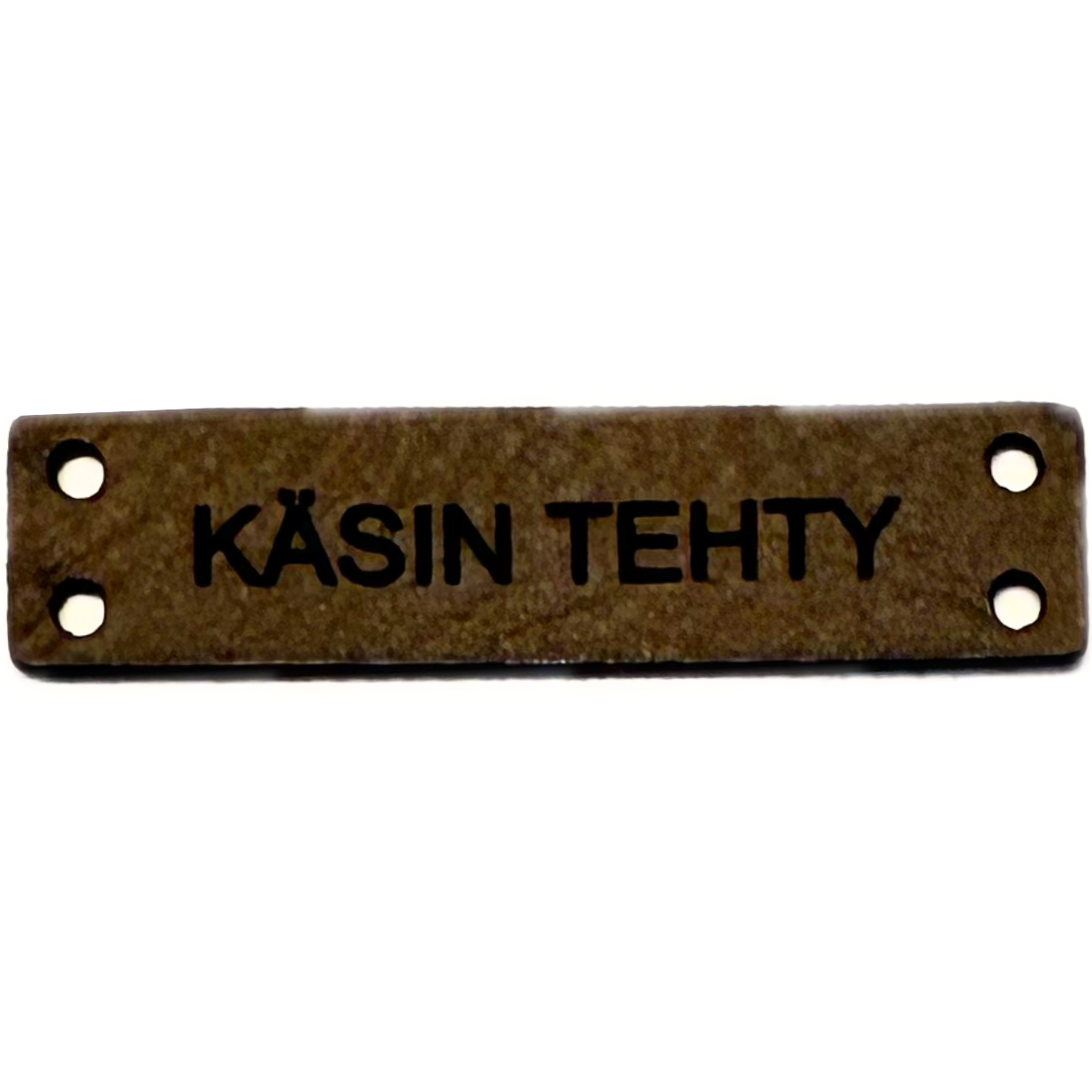 Merkki keinonahkaa KÄSIN TEHTY, tummanruskea