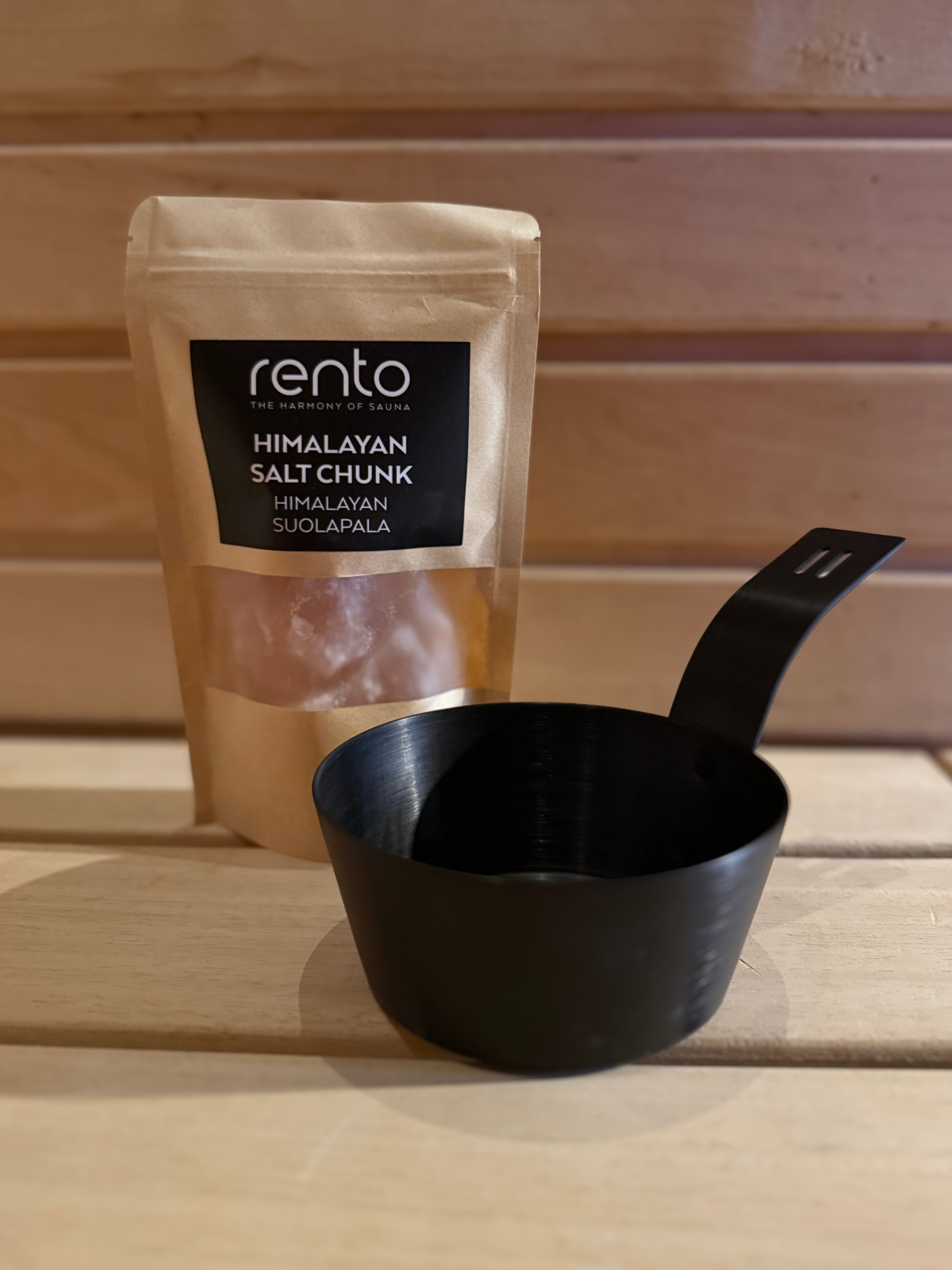 Saunasuola kiukaalle, suola ja kippo, Rento