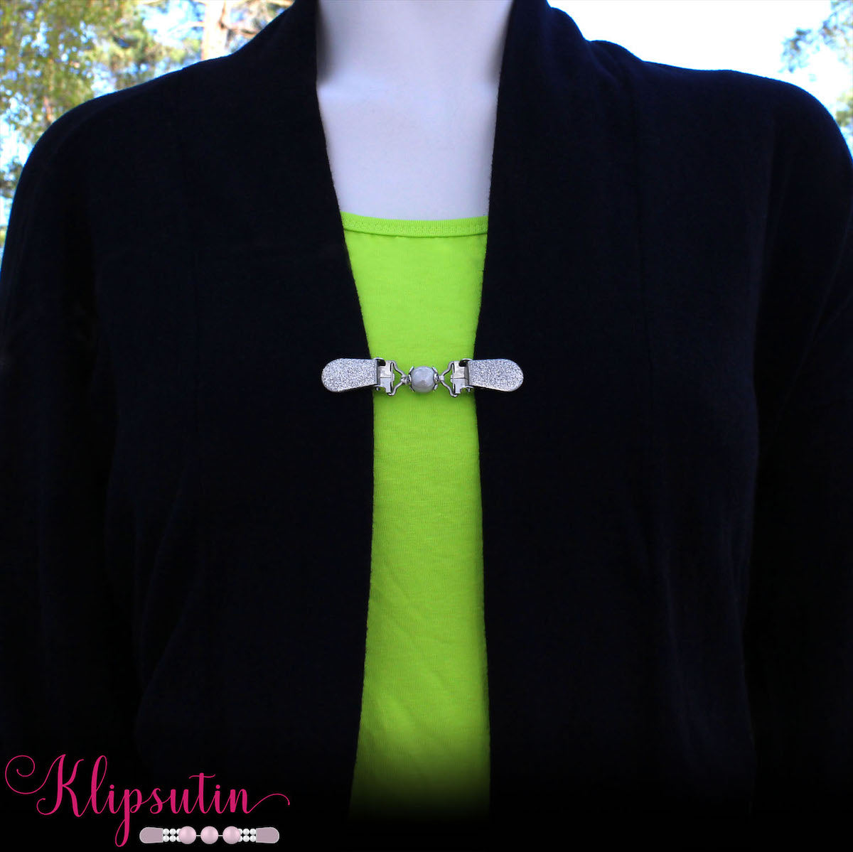 Klipsutin Giia vaaleanharmaa