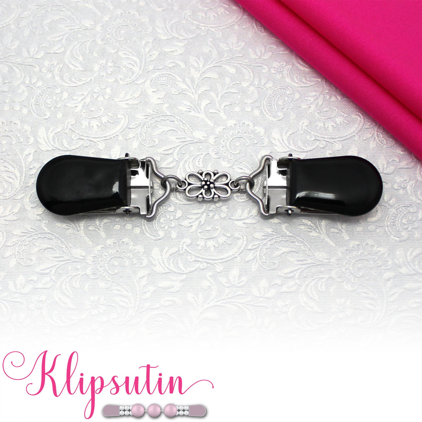Klipsutin Lilli musta-hopea