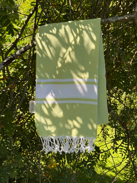 Kreikkalainen pyyhe Patmos lime puuvilla 100x180cm
