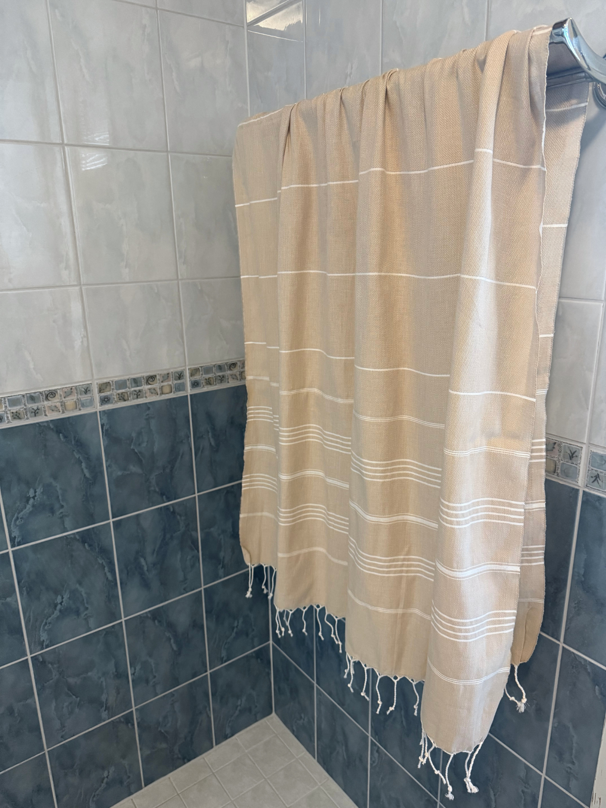 Kreikkalainen pyyhe Dyyni beige puuvilla 100x180cm