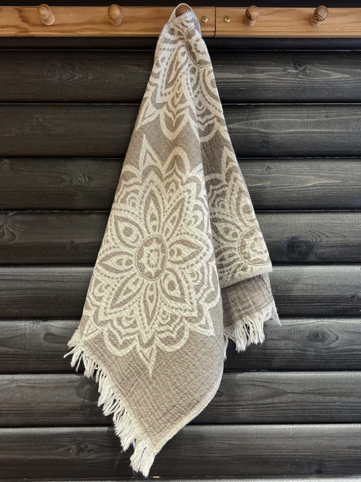 Hamam käsipyyhe Mandala ruskea puuvilla 40x90cm
