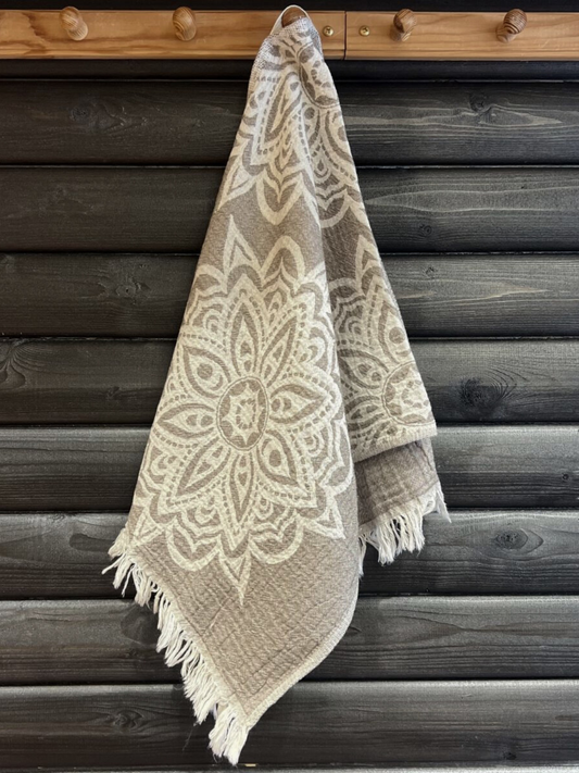 Hamam käsipyyhe Mandala ruskea puuvilla 40x90cm