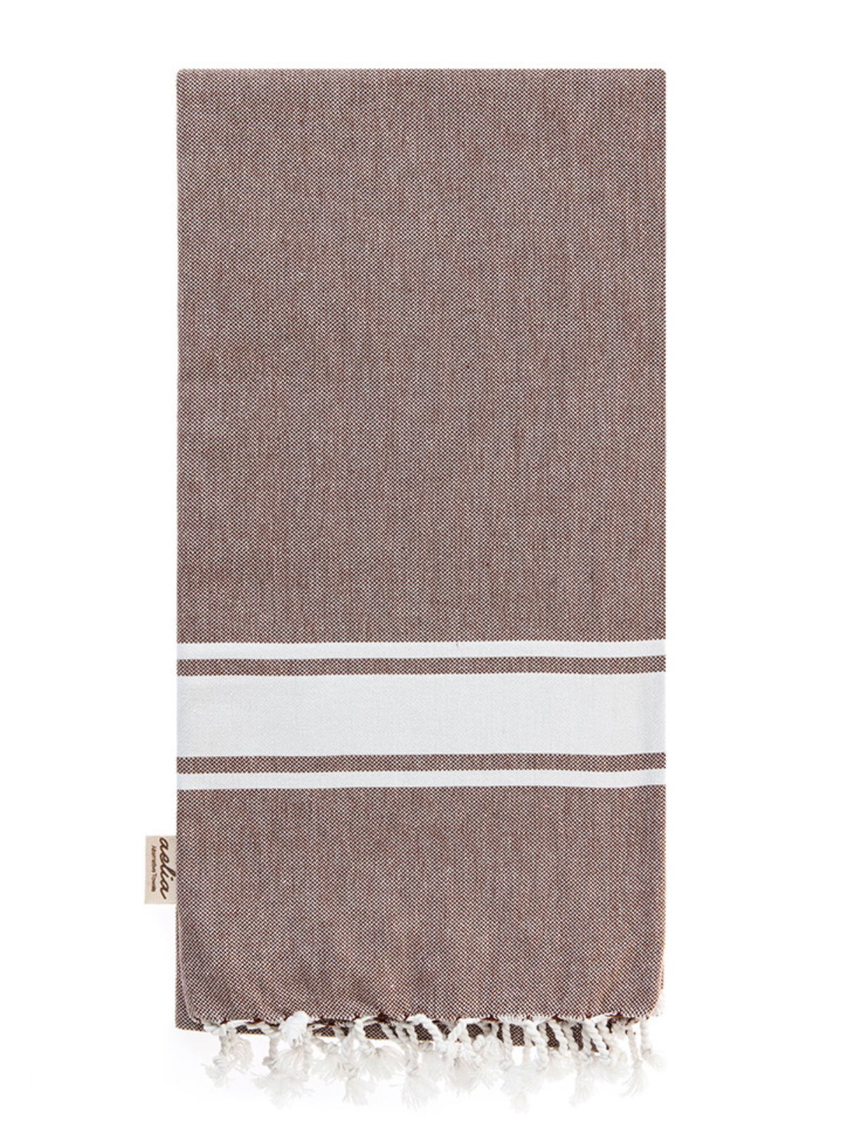 Kreikkalainen pyyhe Patmos ruskea puuvilla 100x180cm