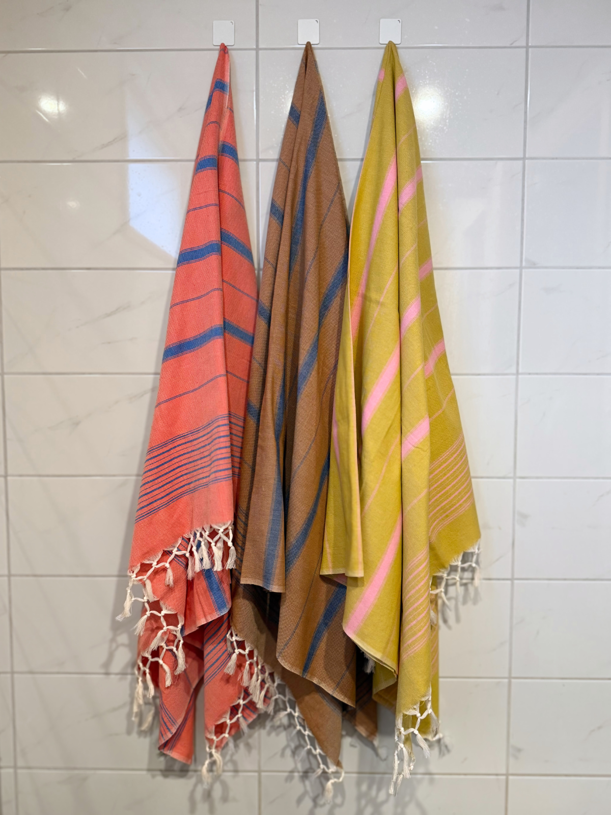 Hamam pyyhe Raita koralli-sininen puuvilla 100x170cm