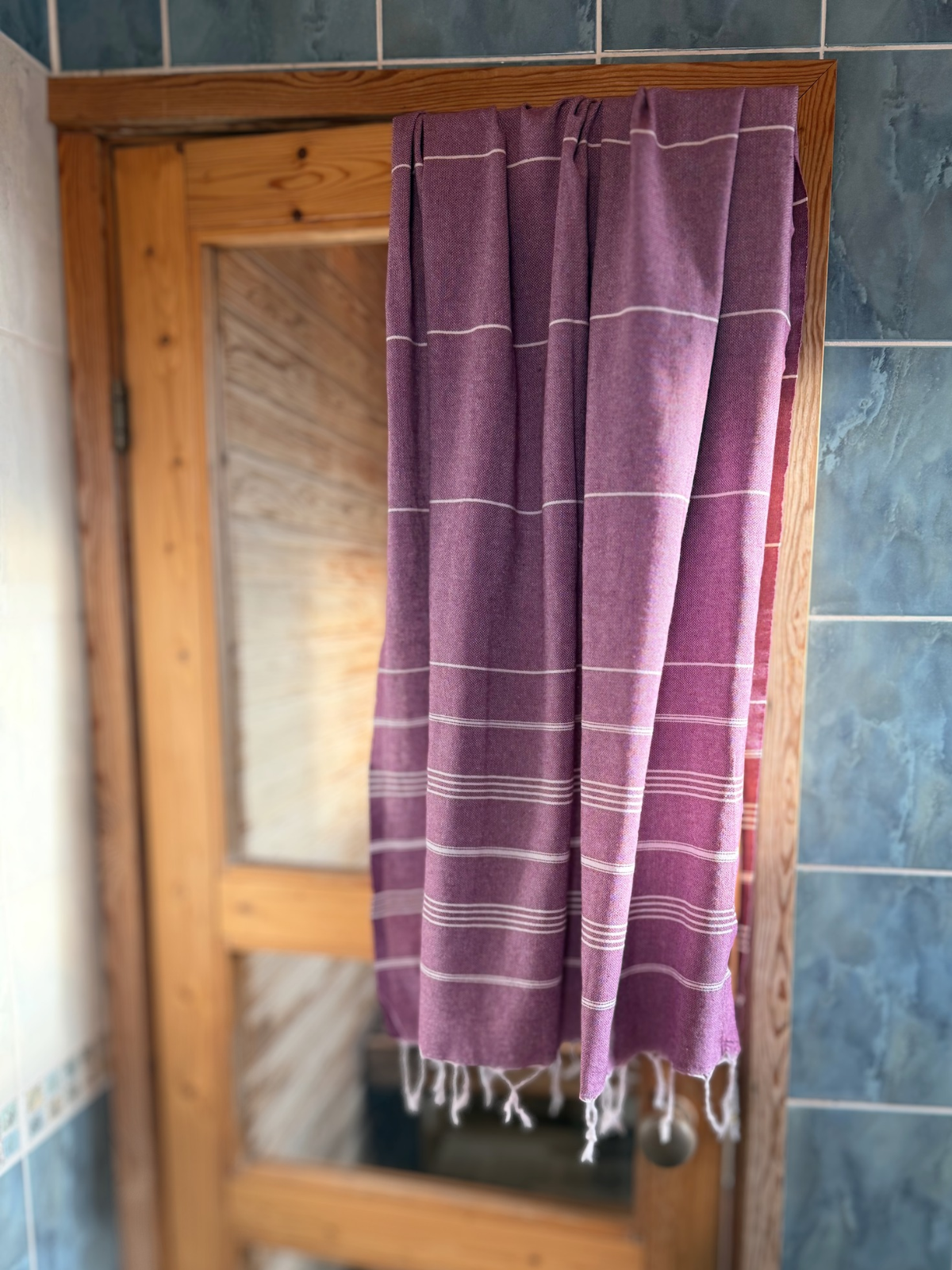 Hamam pyyhe Riviera purppura puuvilla 100x185cm