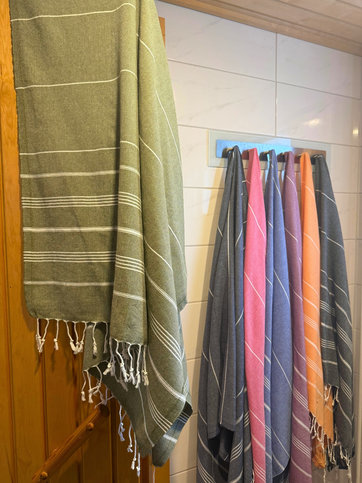 Hamam pyyhe Riviera oliivi puuvilla 100x185cm