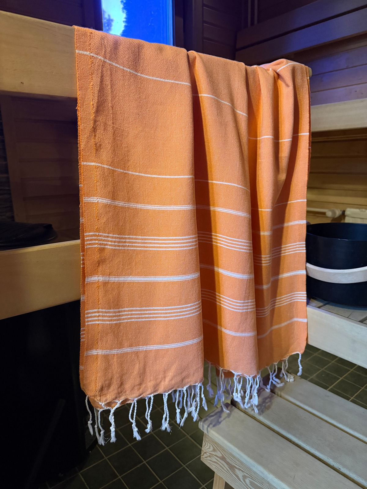 Hamam pyyhe Riviera oranssi puuvilla 100x185cm