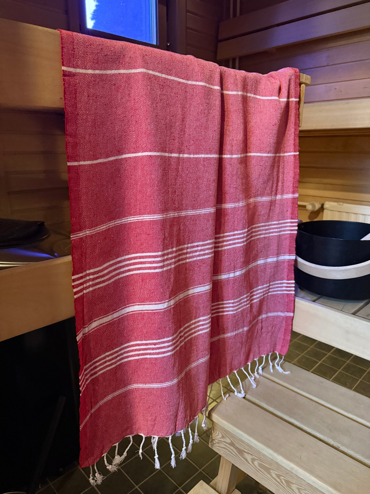 Hamam pyyhe Riviera punainen puuvilla 100x185cm
