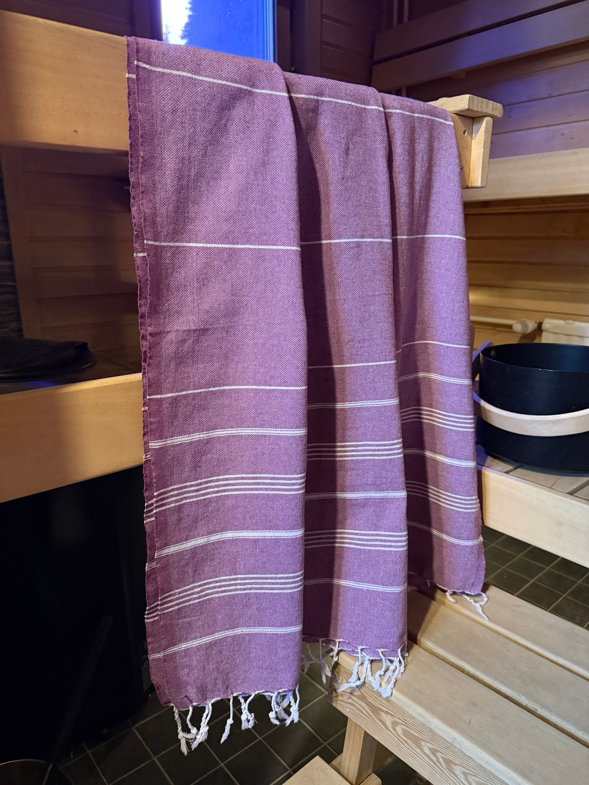 Hamam pyyhe Riviera purppura puuvilla 100x185cm