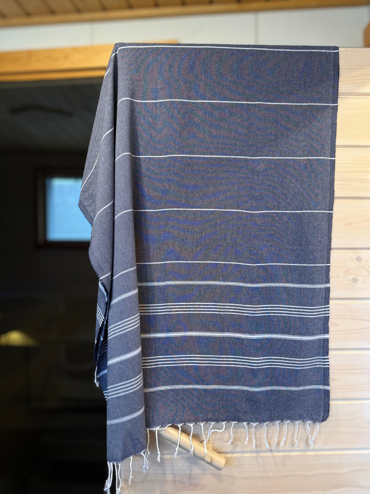 Hamam pyyhe Riviera tummansininen puuvilla 100x185cm