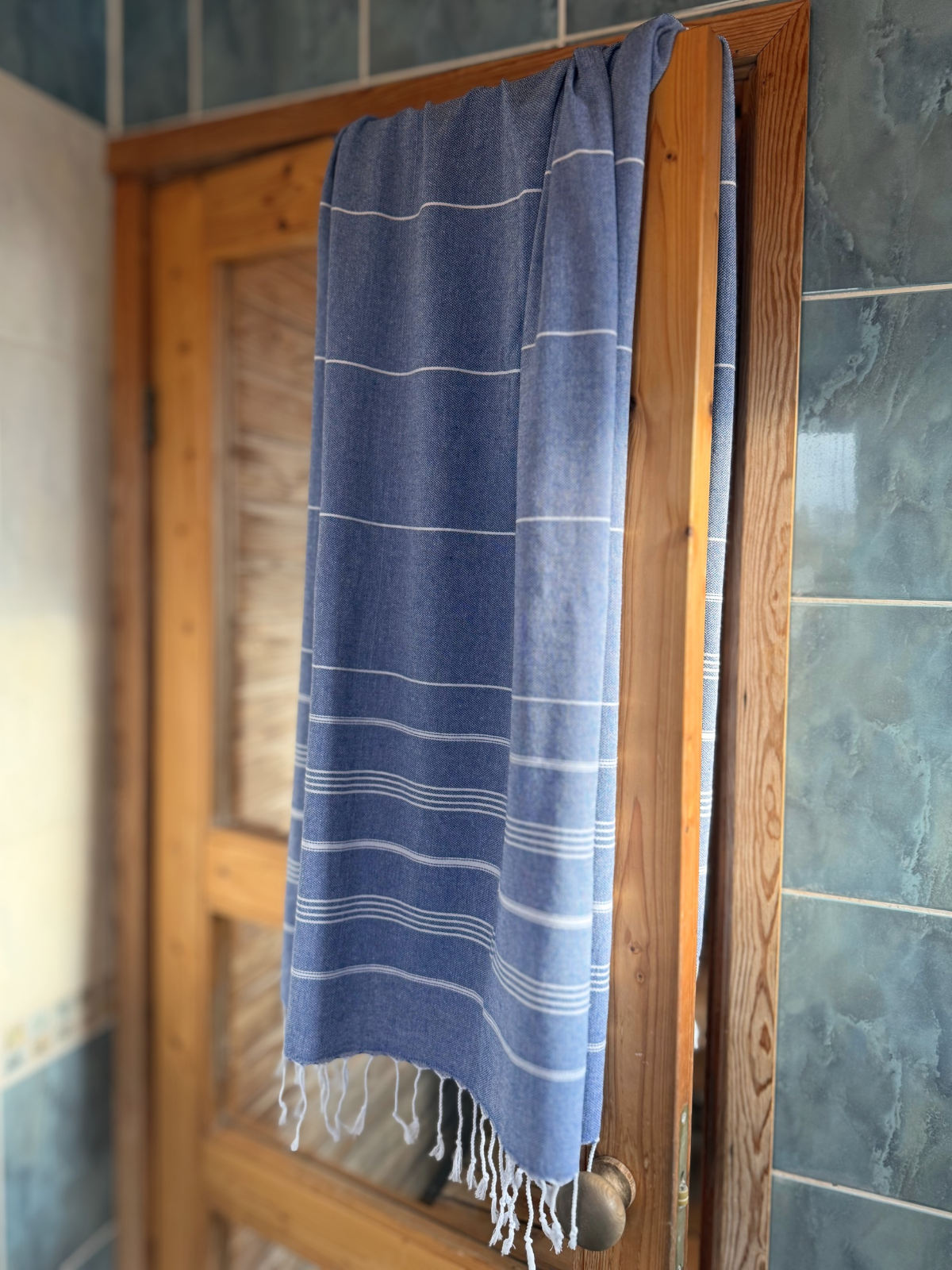 Hamam pyyhe Riviera sininen puuvilla 100x185cm