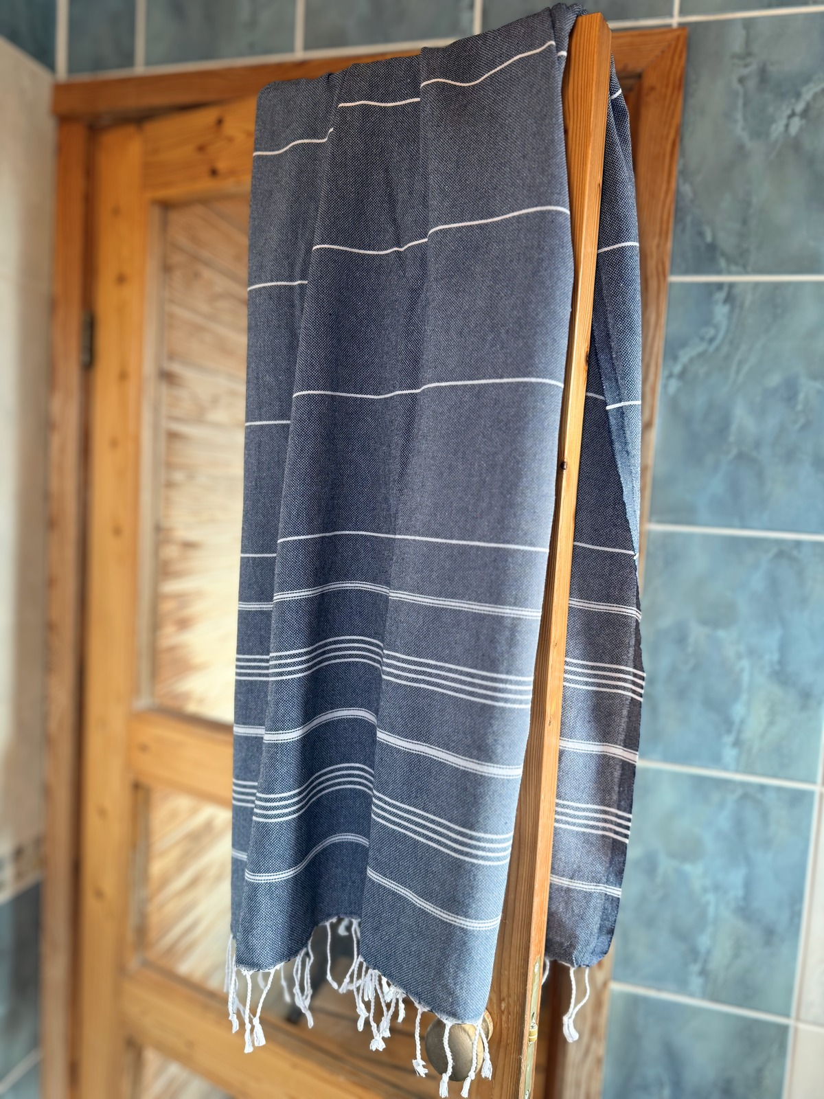 Hamam pyyhe Riviera tummansininen puuvilla 100x185cm