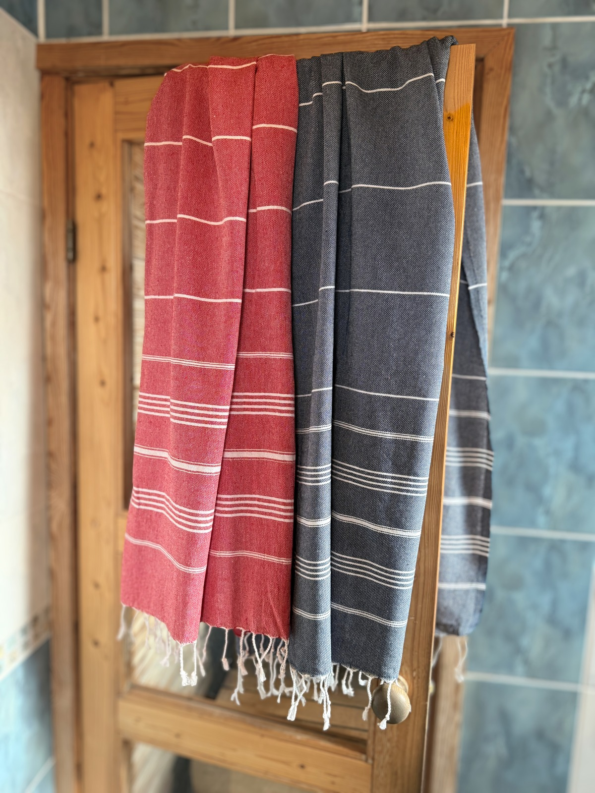 Hamam pyyhe Riviera musta puuvilla 100x185cm