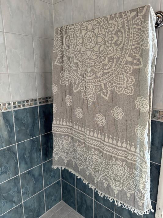 Hamam pyyhe Serene harmaa puuvilla 100x170cm
