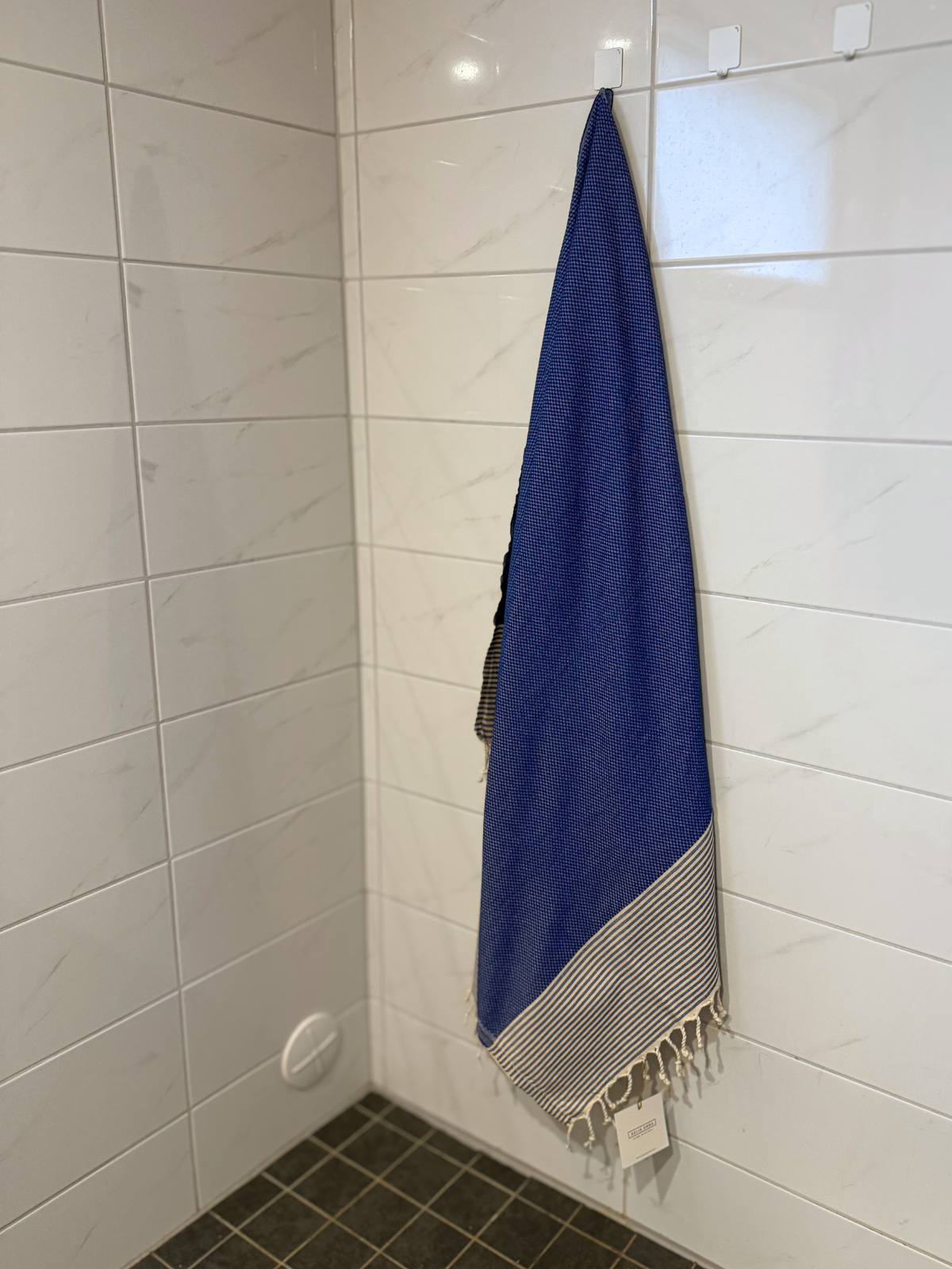 Kreikkalainen pyyhe Timantti sininen puuvilla 95x180cm